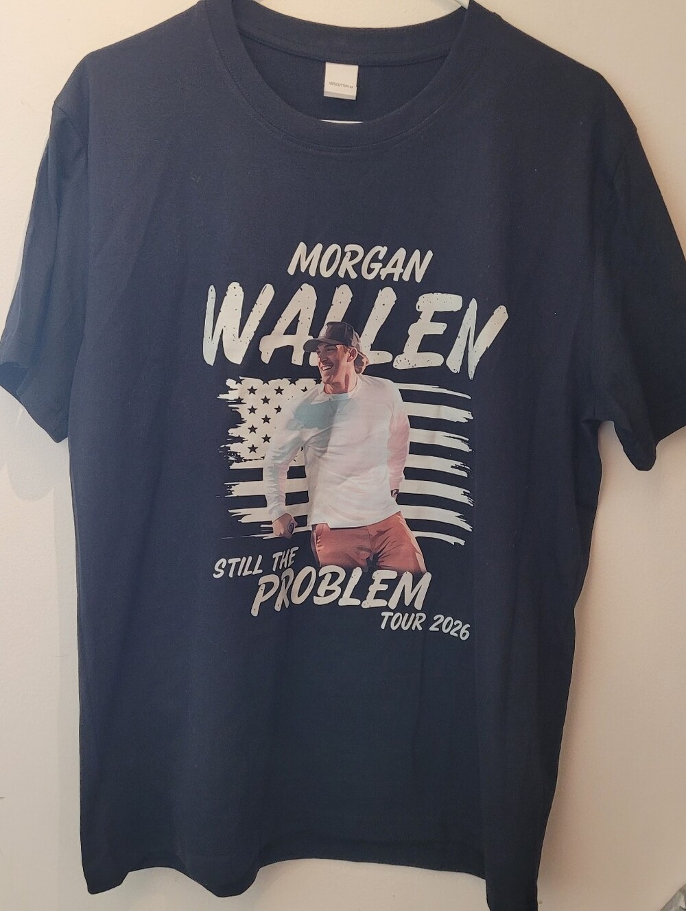 Morgan Wallen 2026 Tour Shirt Large Black Graphic Double Sided Tour NWOT